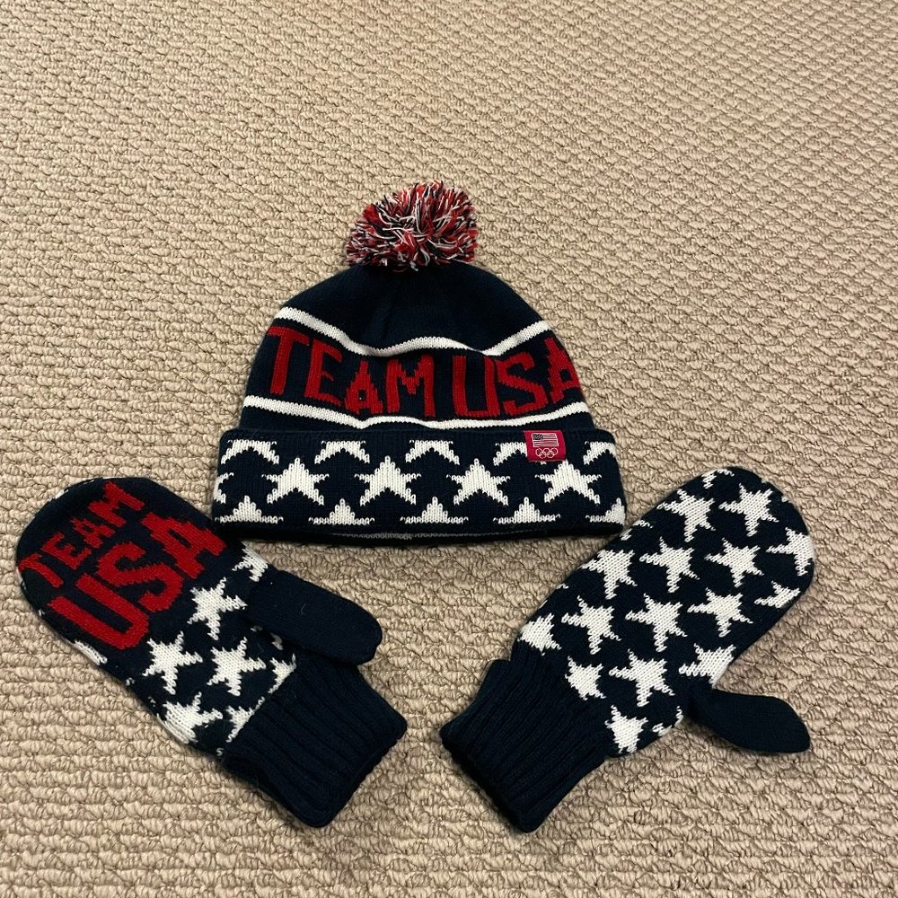 Team USA Beanie and Mittens Adult OS
